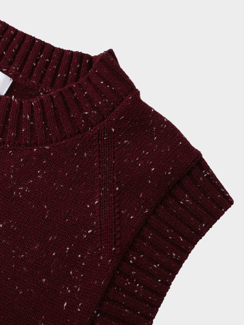 Speckled Crew Neck Vest-Burgundy