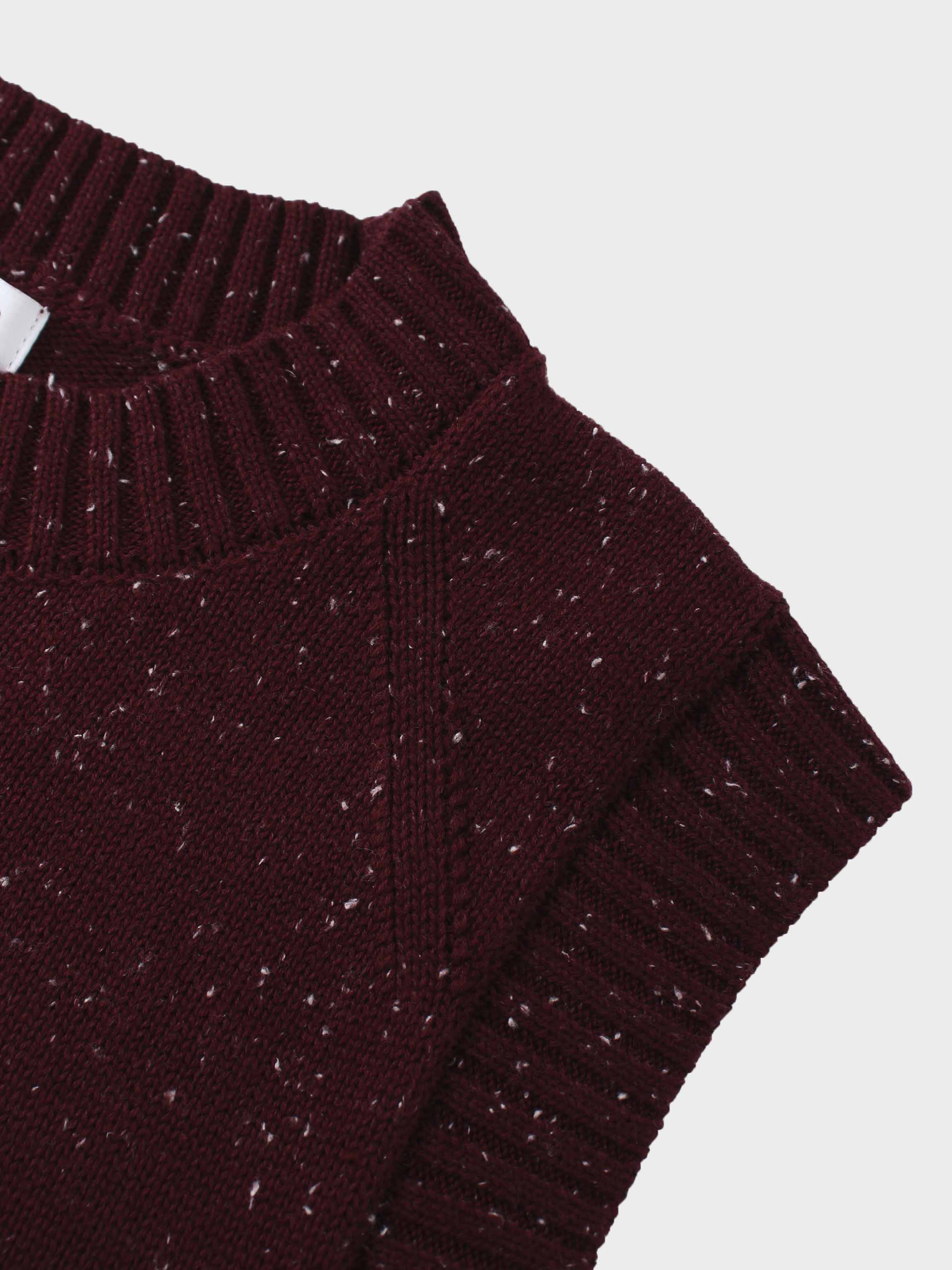 Speckled Crew Neck Vest-Burgundy