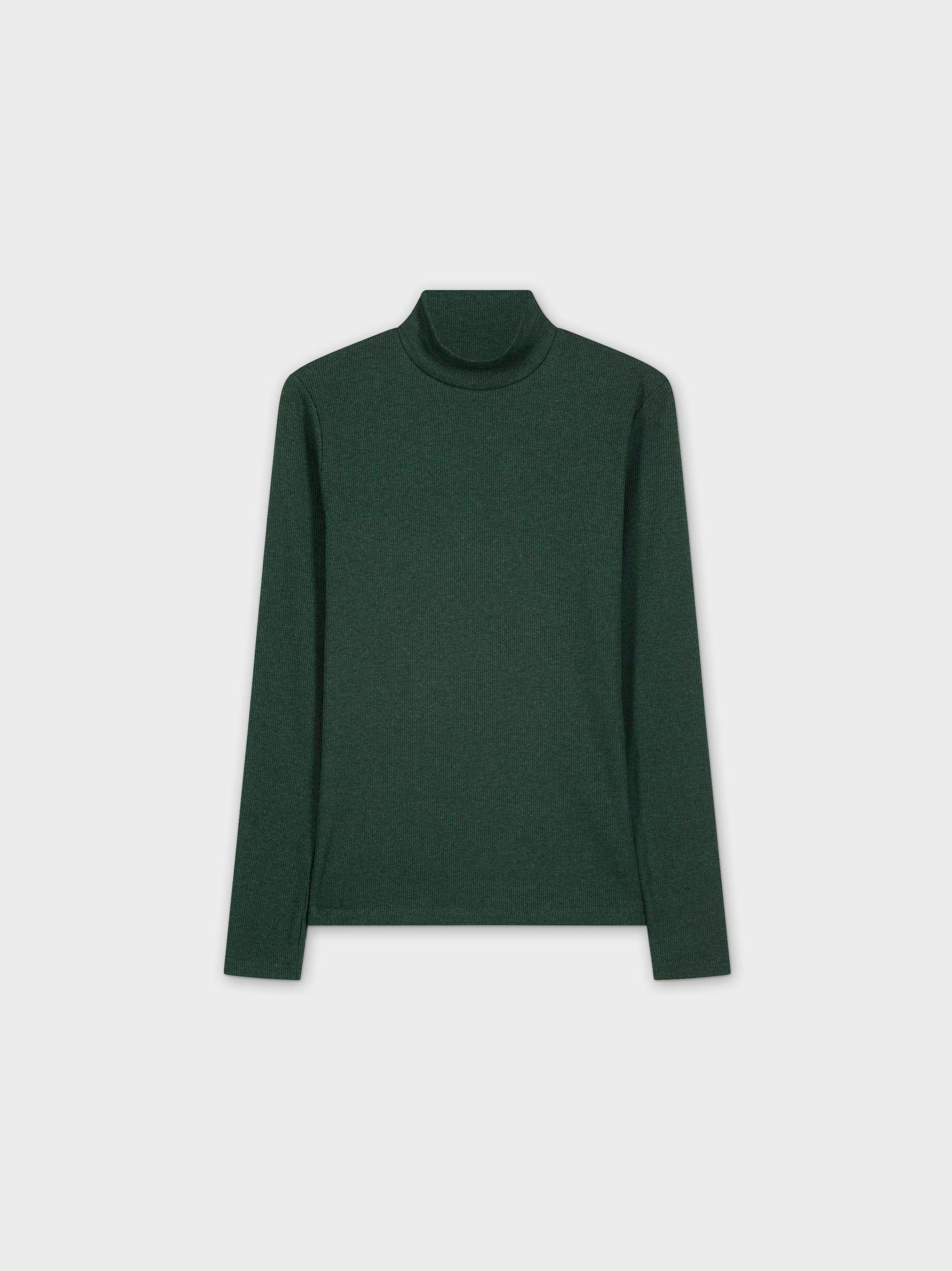 HEATHERED TURTLENECK-GREEN