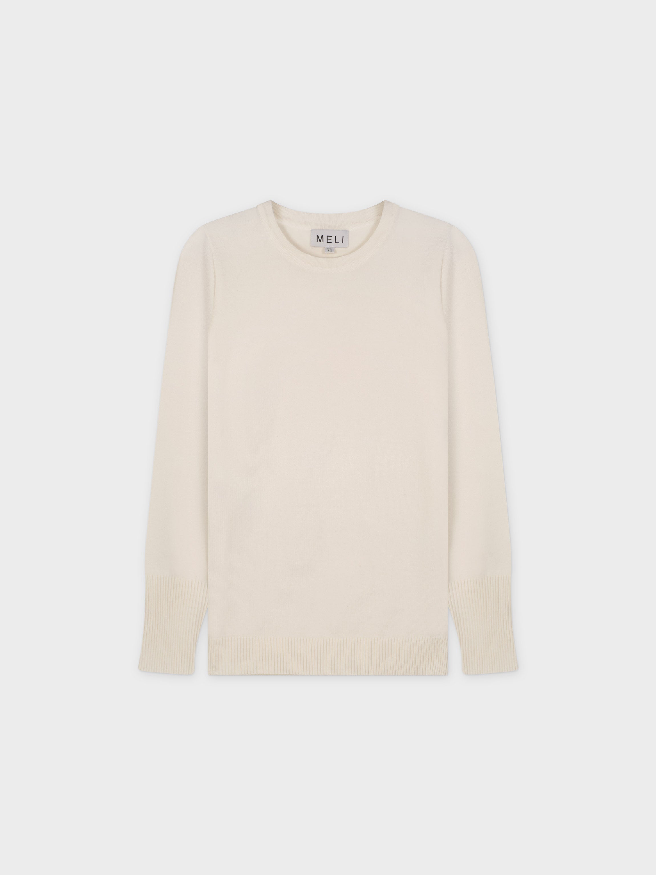BASIC CREW SWEATER (LS) - CREAM