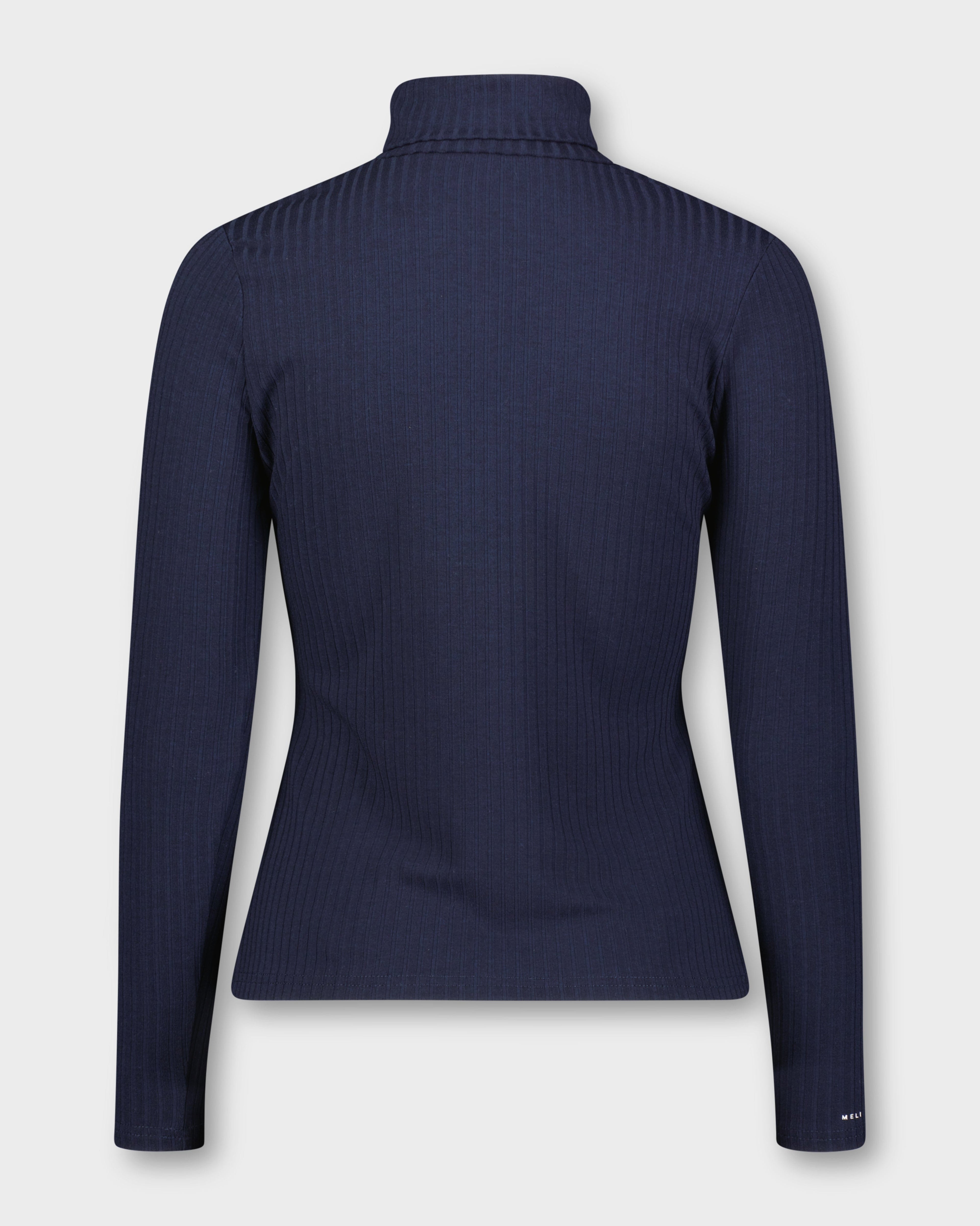 WIDE RIBBED TURTLENECK-NAVY