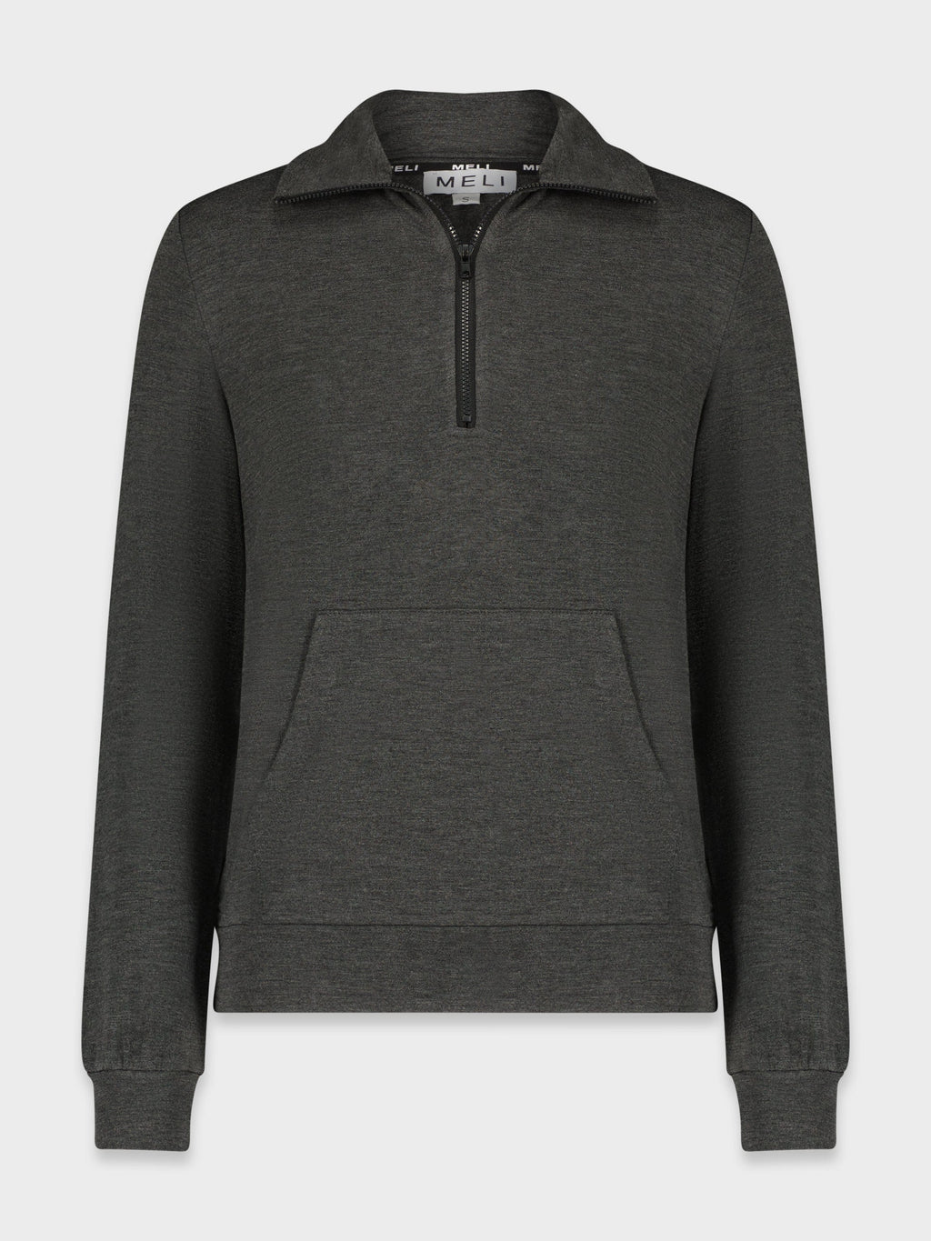 SIGNATURE ZIP TEE-CHARCOAL GREY