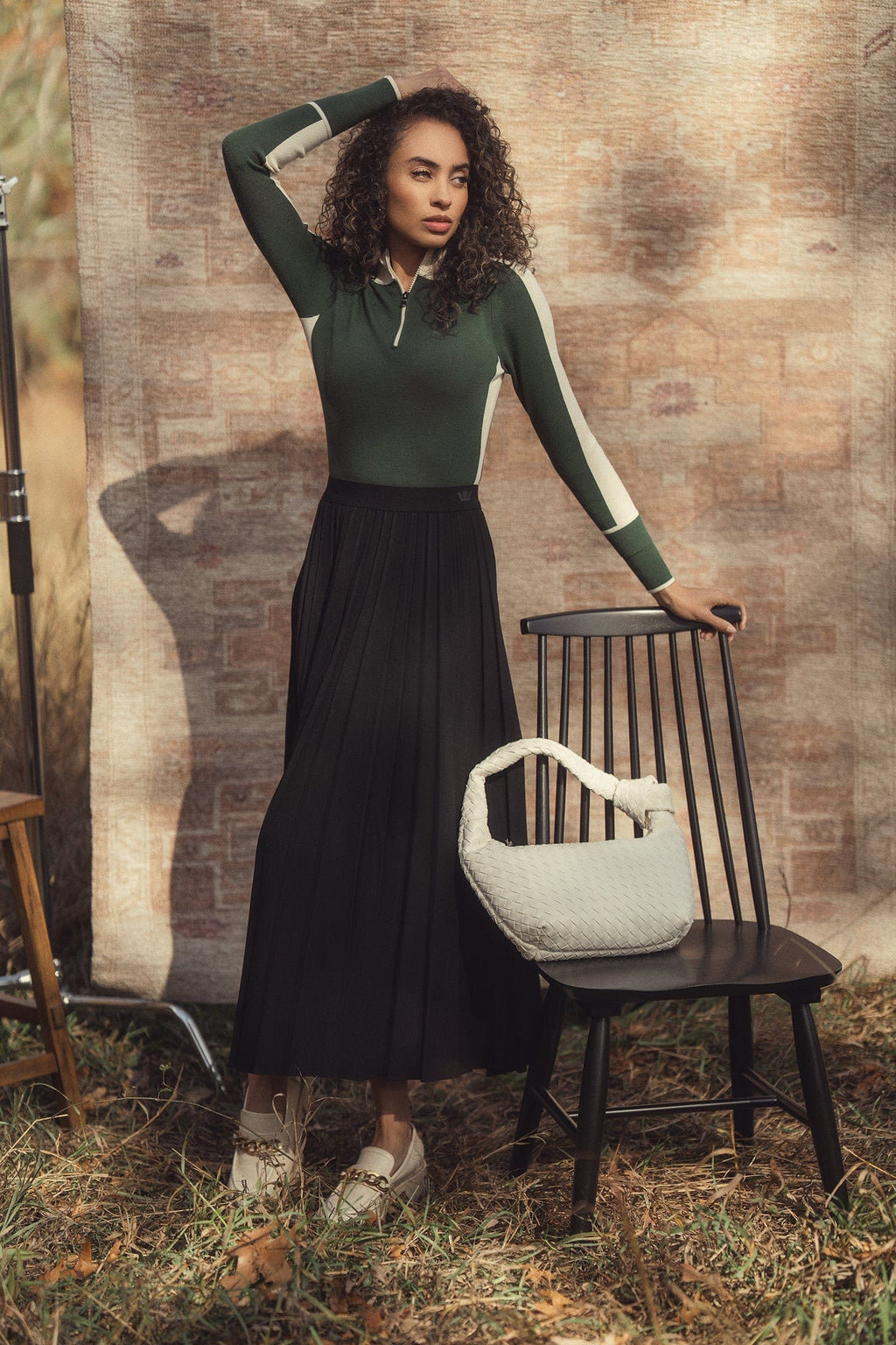 Marni Pleated Skirt 37"-Black