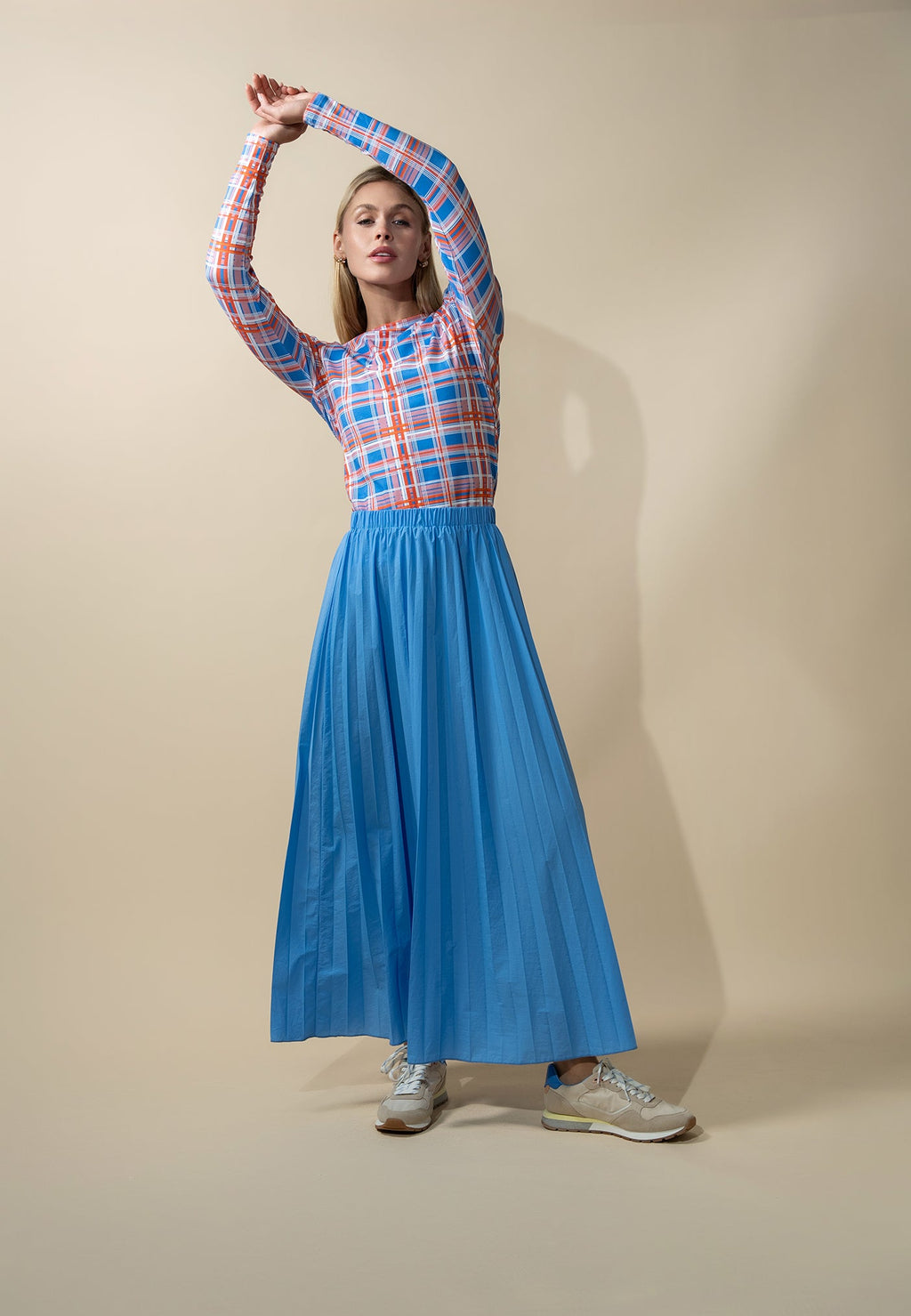 Basic Printed T-shirt-Plaid