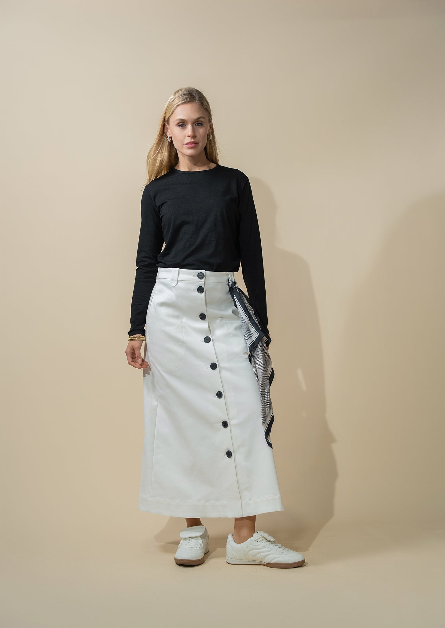 Pima Cotton Boxy Dolman Tee-Black