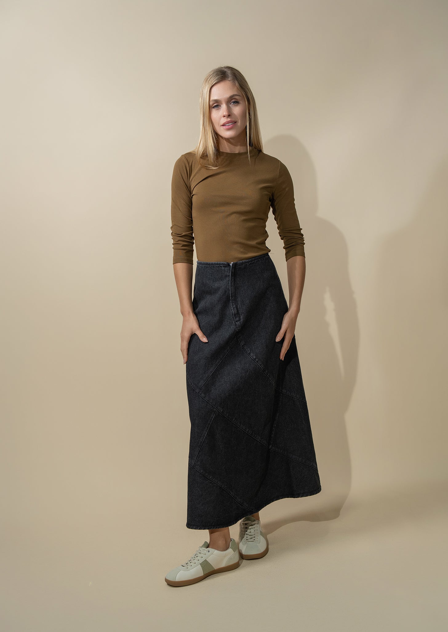 CLASSIC TEE 3Q-BROWN