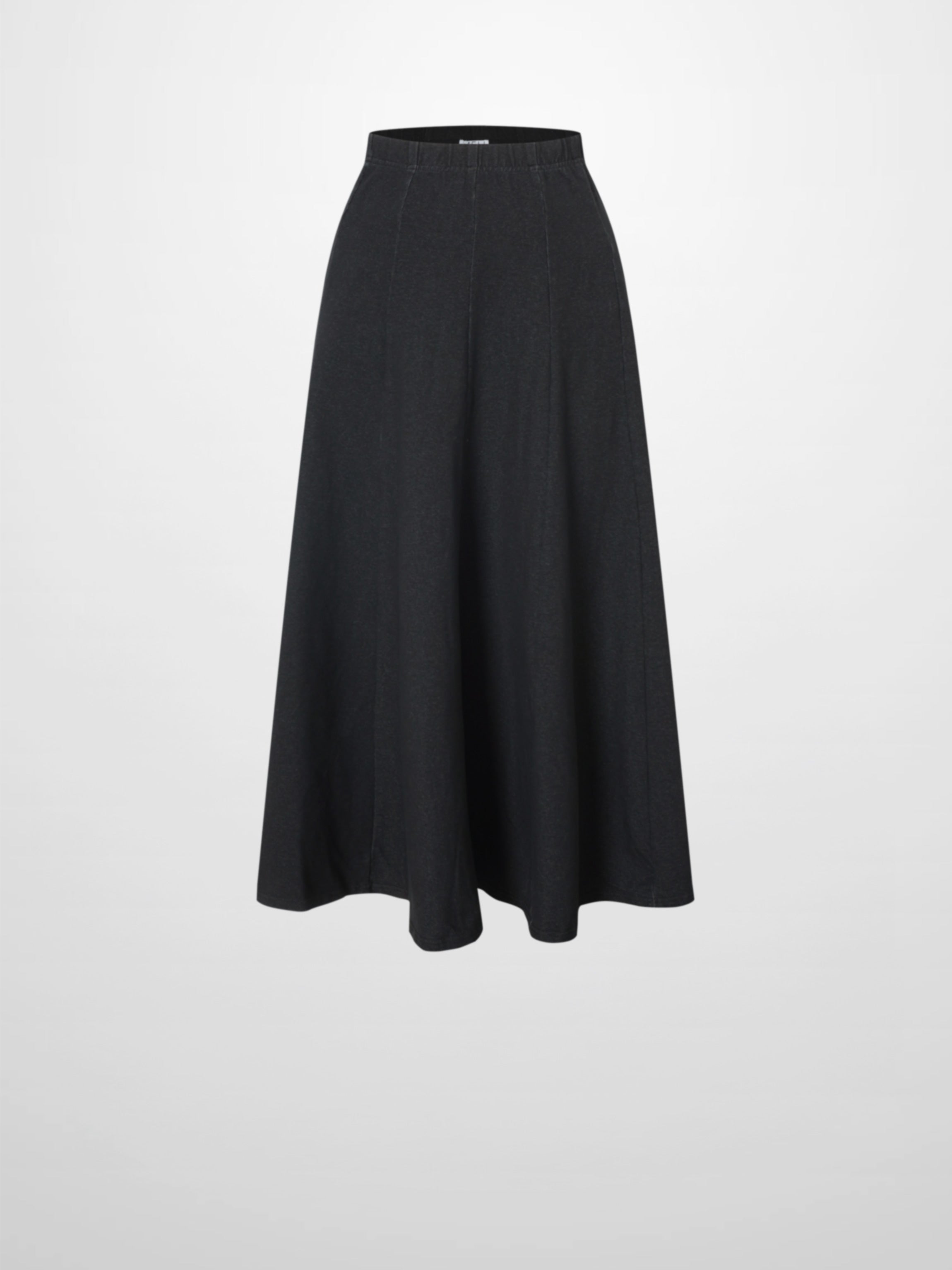 Paneled Flare Skirt 25"-Solid Black