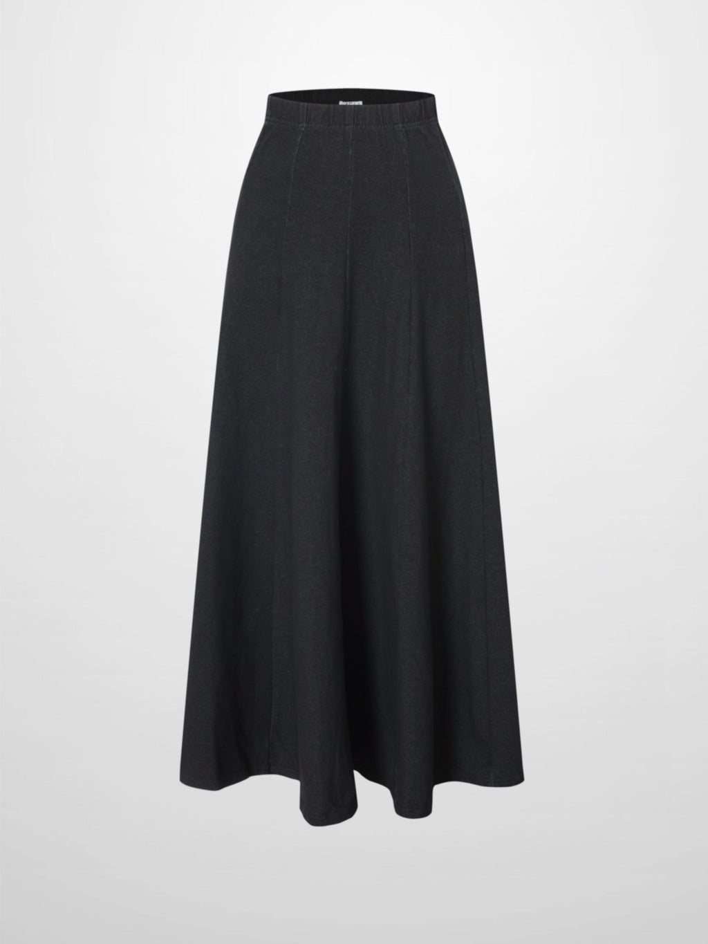 Paneled Flare Skirt 35"-Solid Black