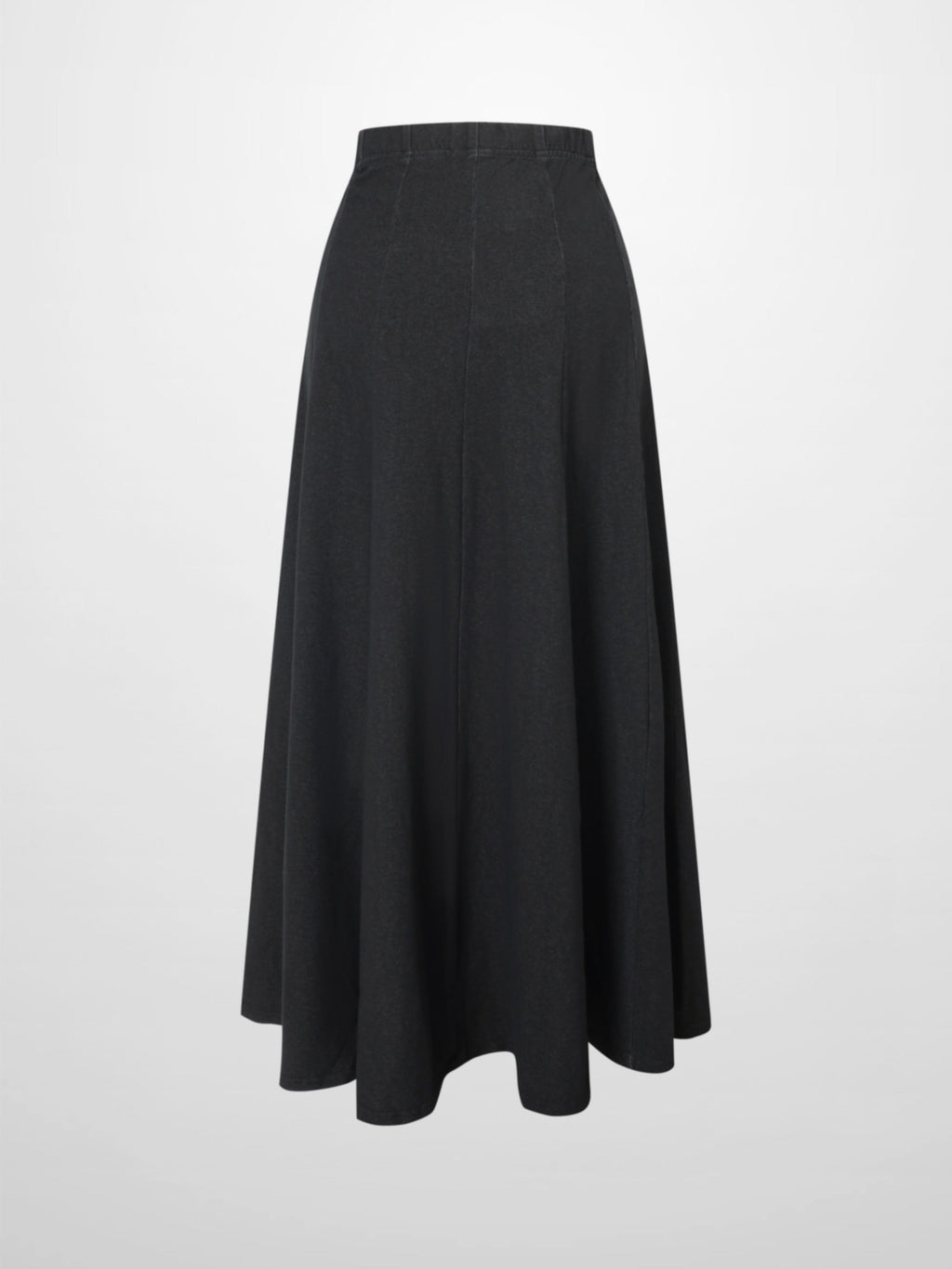 Paneled Flare Skirt 35"-Solid Black