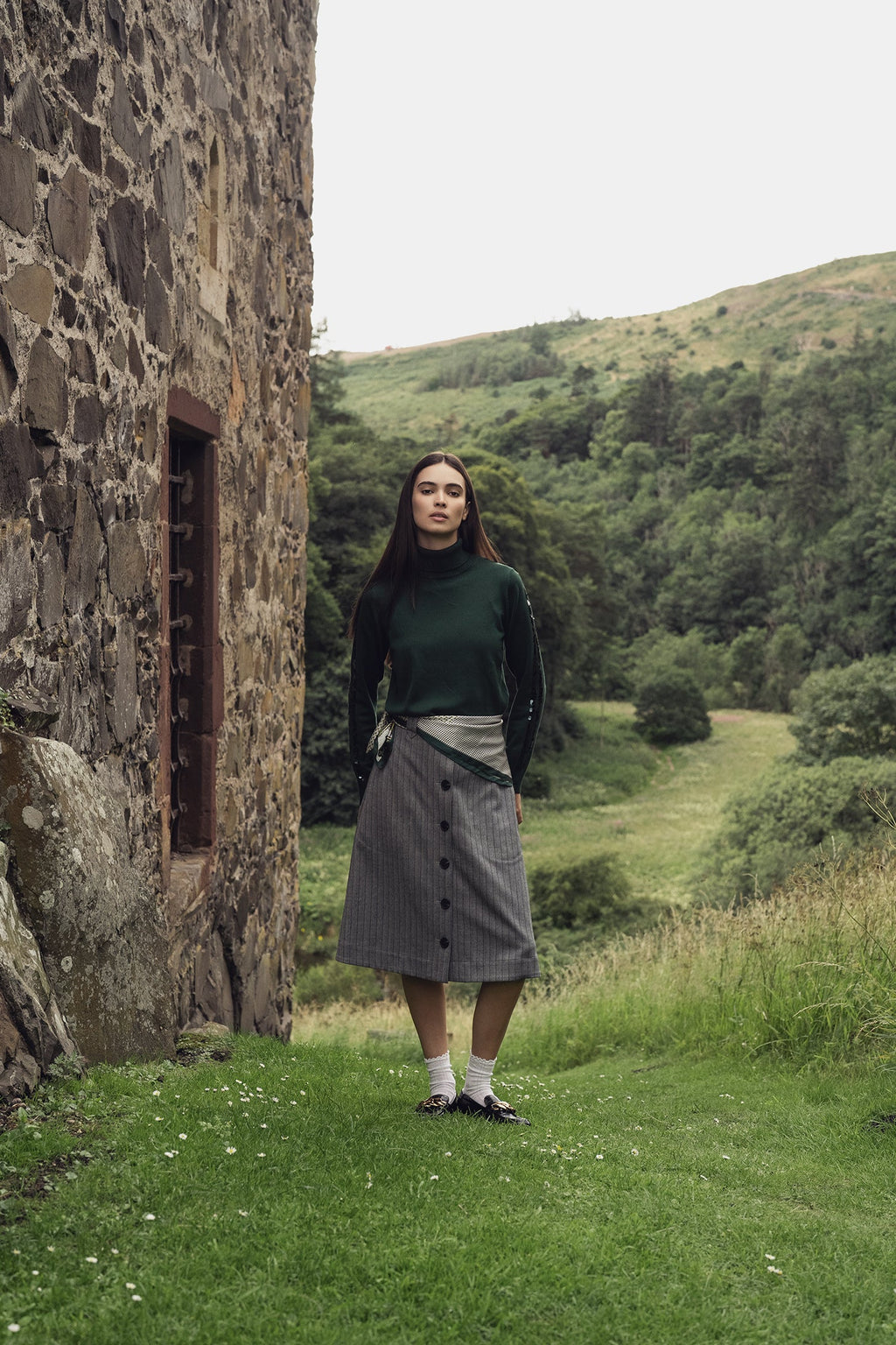 Sequin Trim Sweater-Green