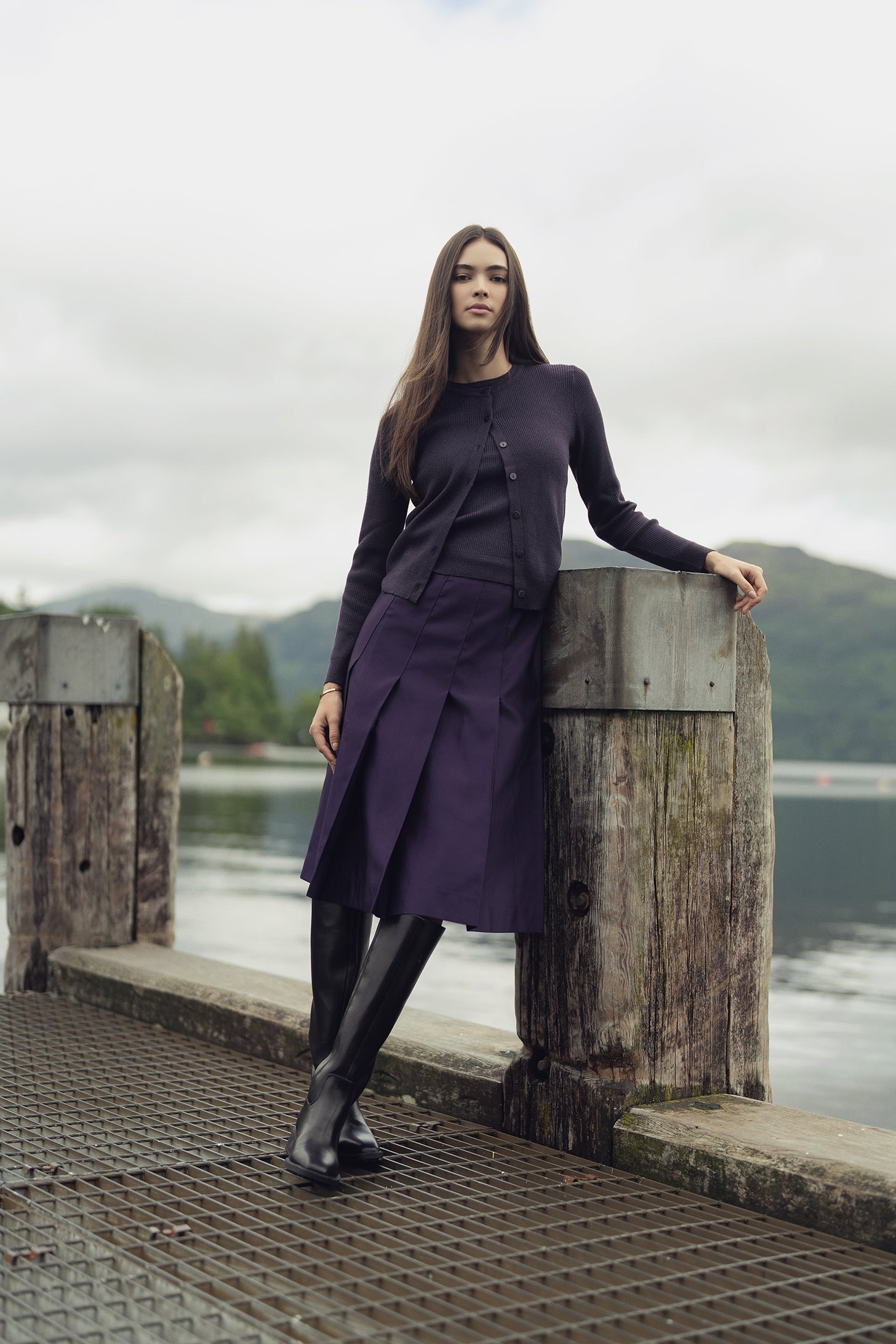 Lurex Sleeveless Sweater-Purple