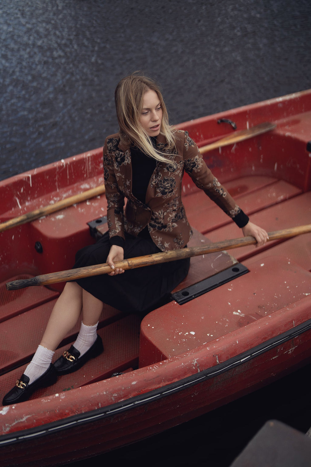 Brocade Blazer-Copper Floral