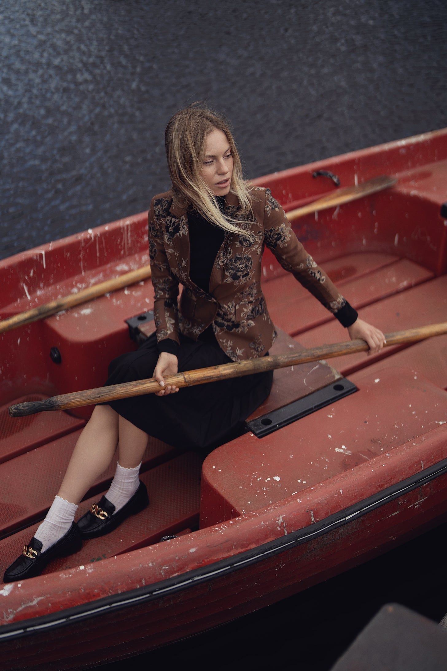 Brocade Blazer-Copper Floral