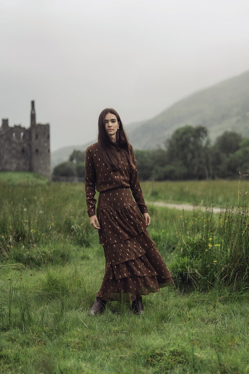 Gold Brush Blouse-Brown