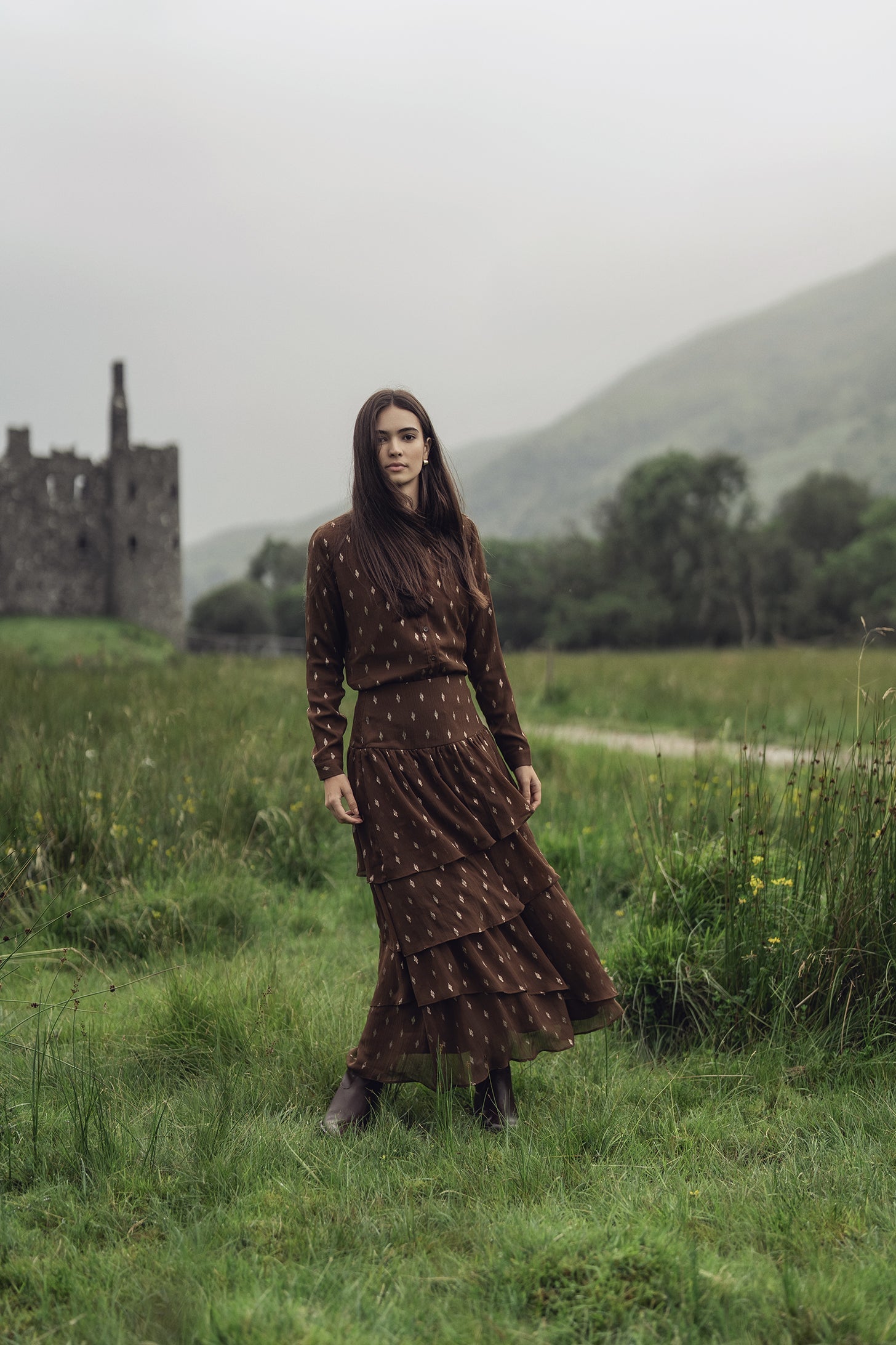 Gold Brush Blouse-Brown