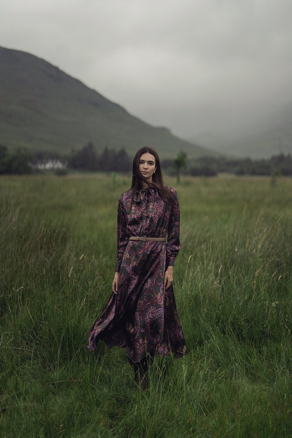 Emma Dress-Olive Paisley