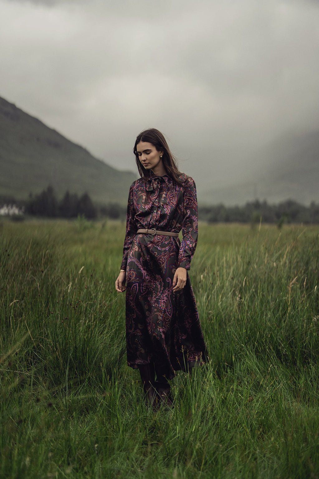 Emma Dress-Olive Paisley