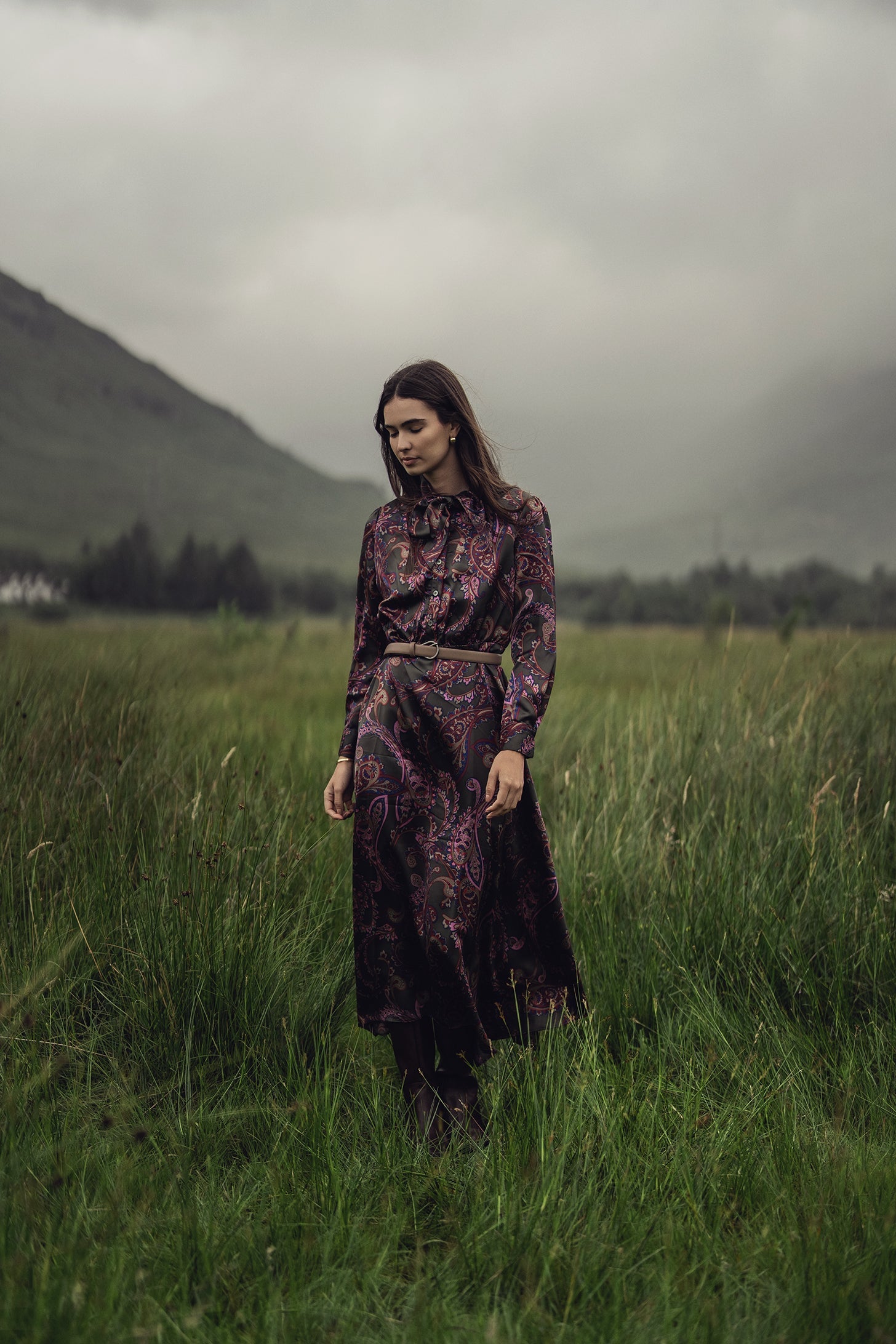 Emma Dress-Olive Paisley