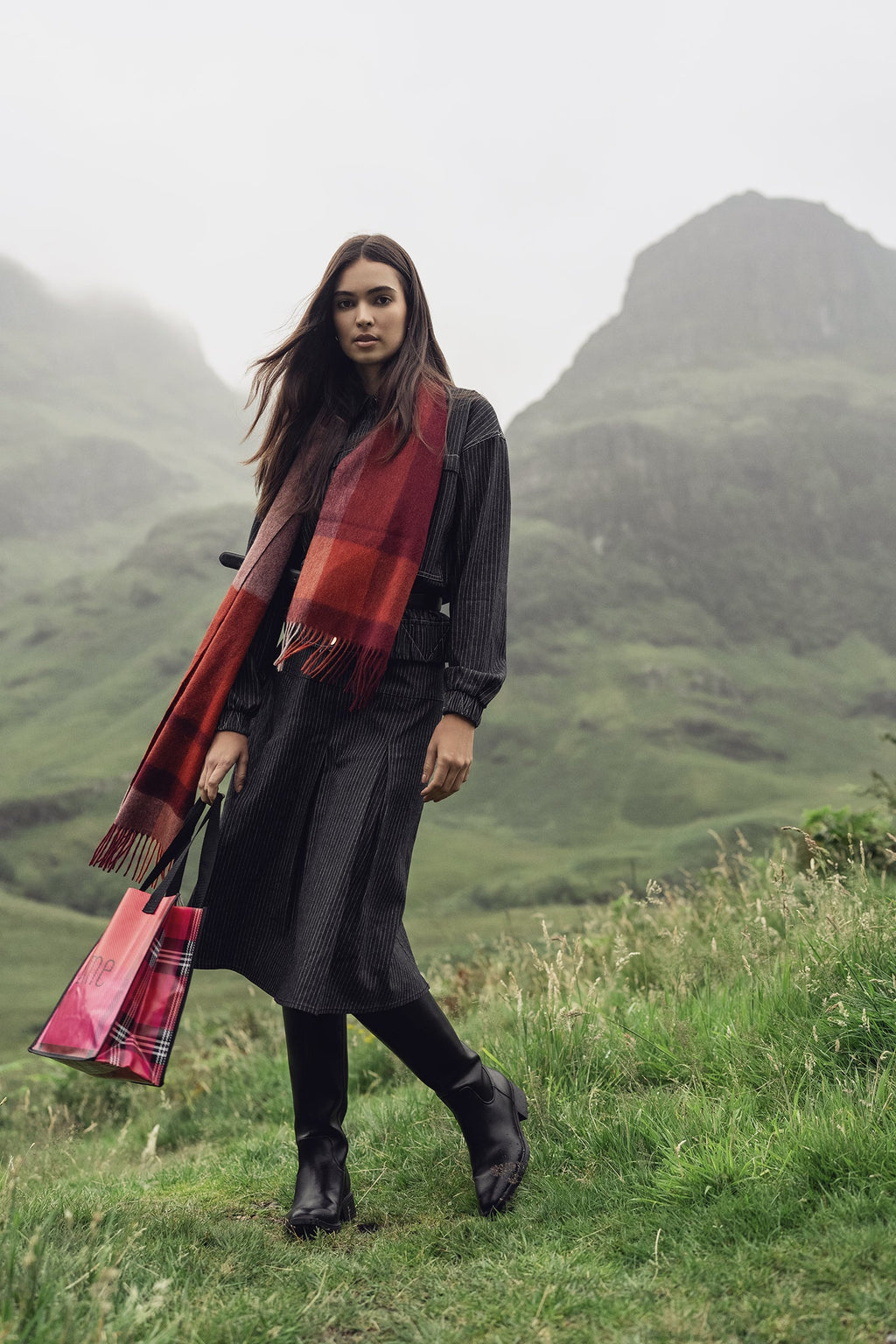 Denim Jacket-Black Pinstripe