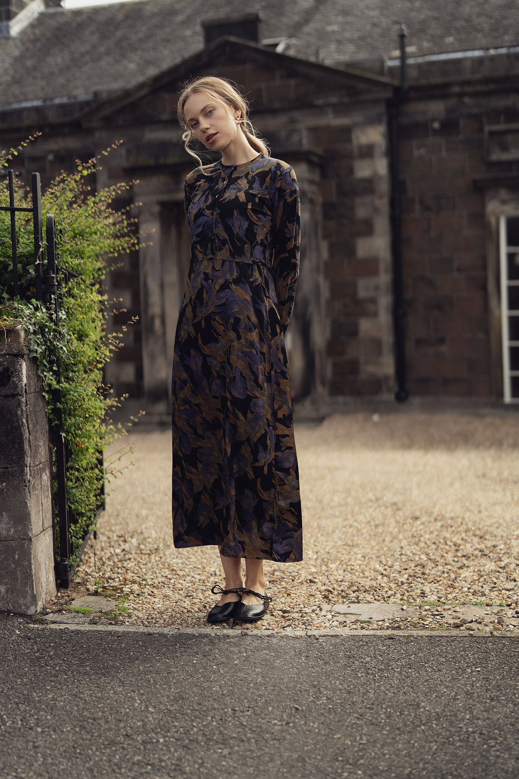 Printed Cardigan-Purple Floral