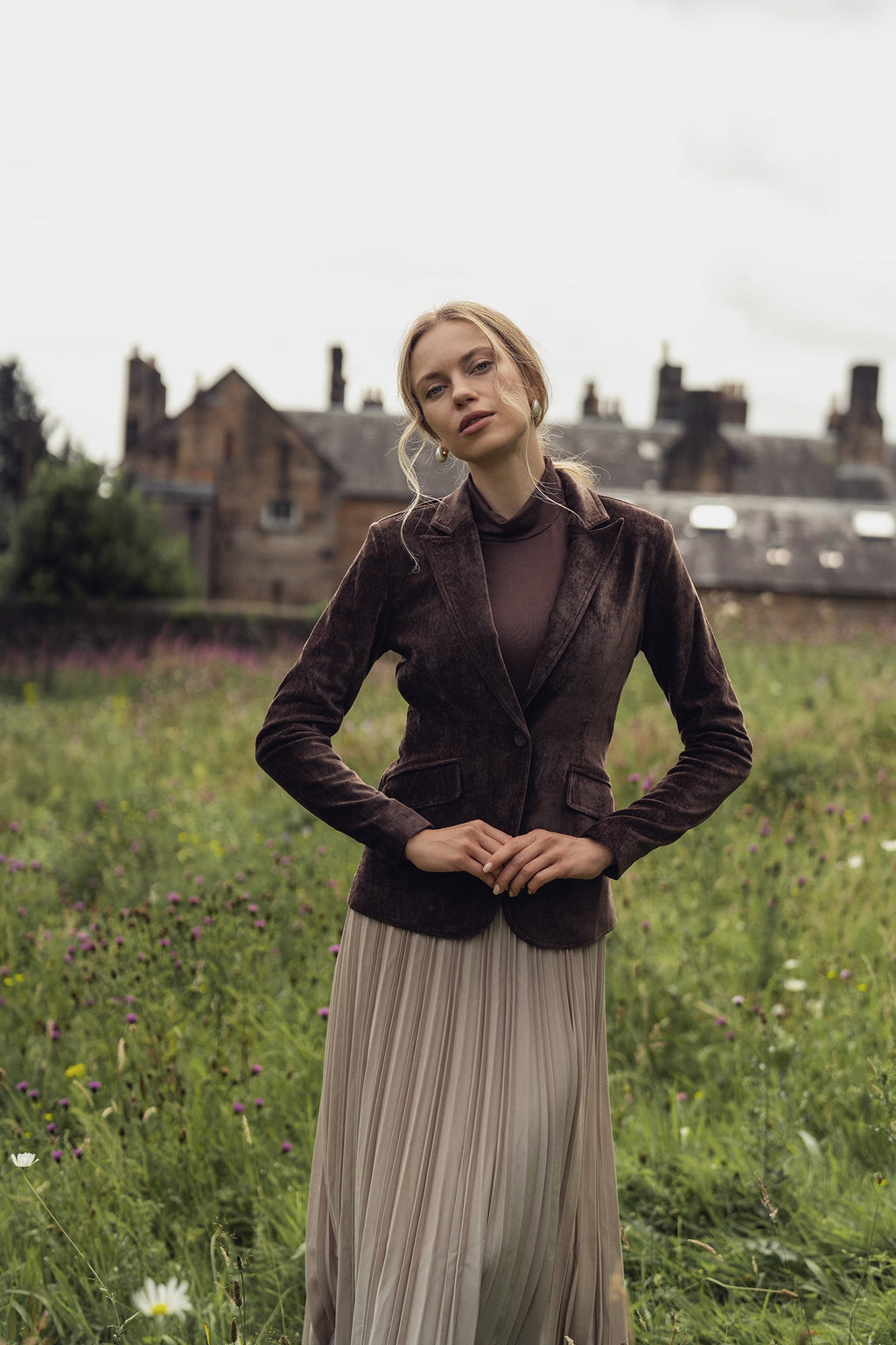 Chenille Blazer-Brown