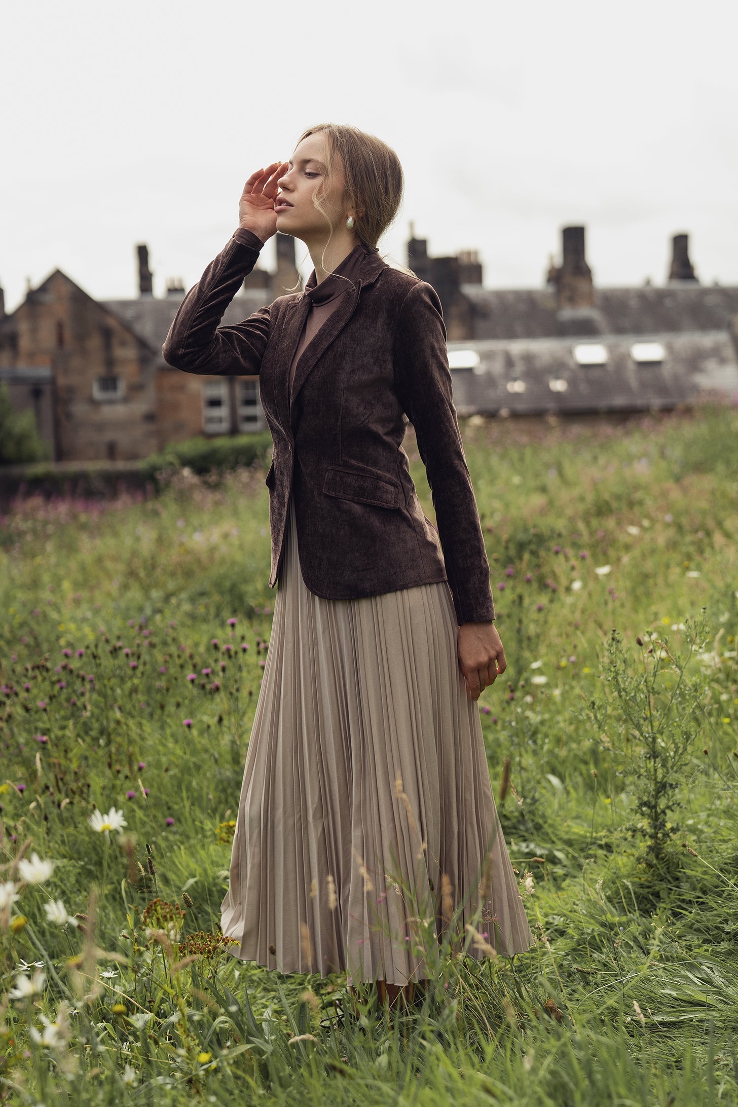 Chenille Blazer-Brown