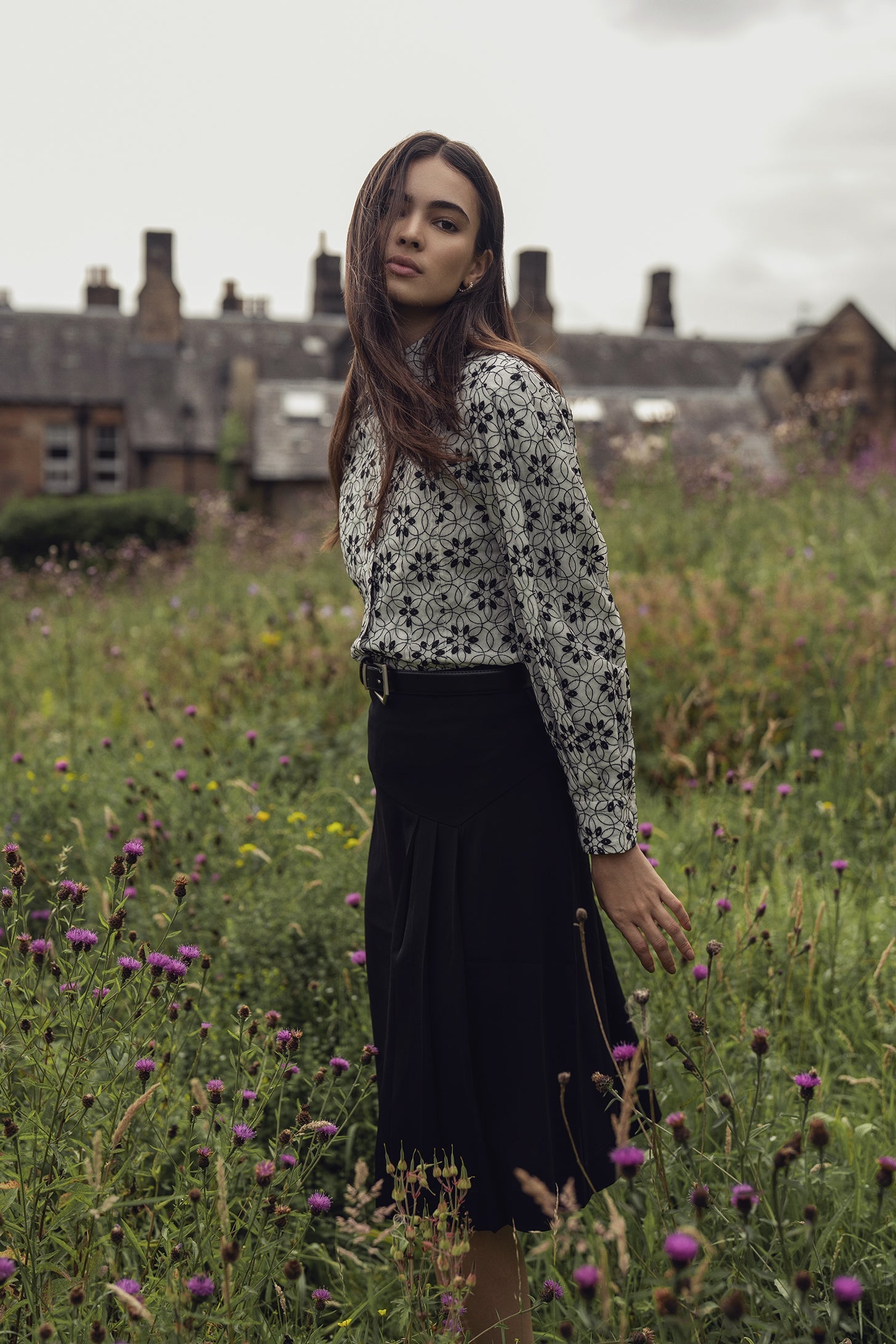 Embroidered Puff Sleeve Blouse-Floral