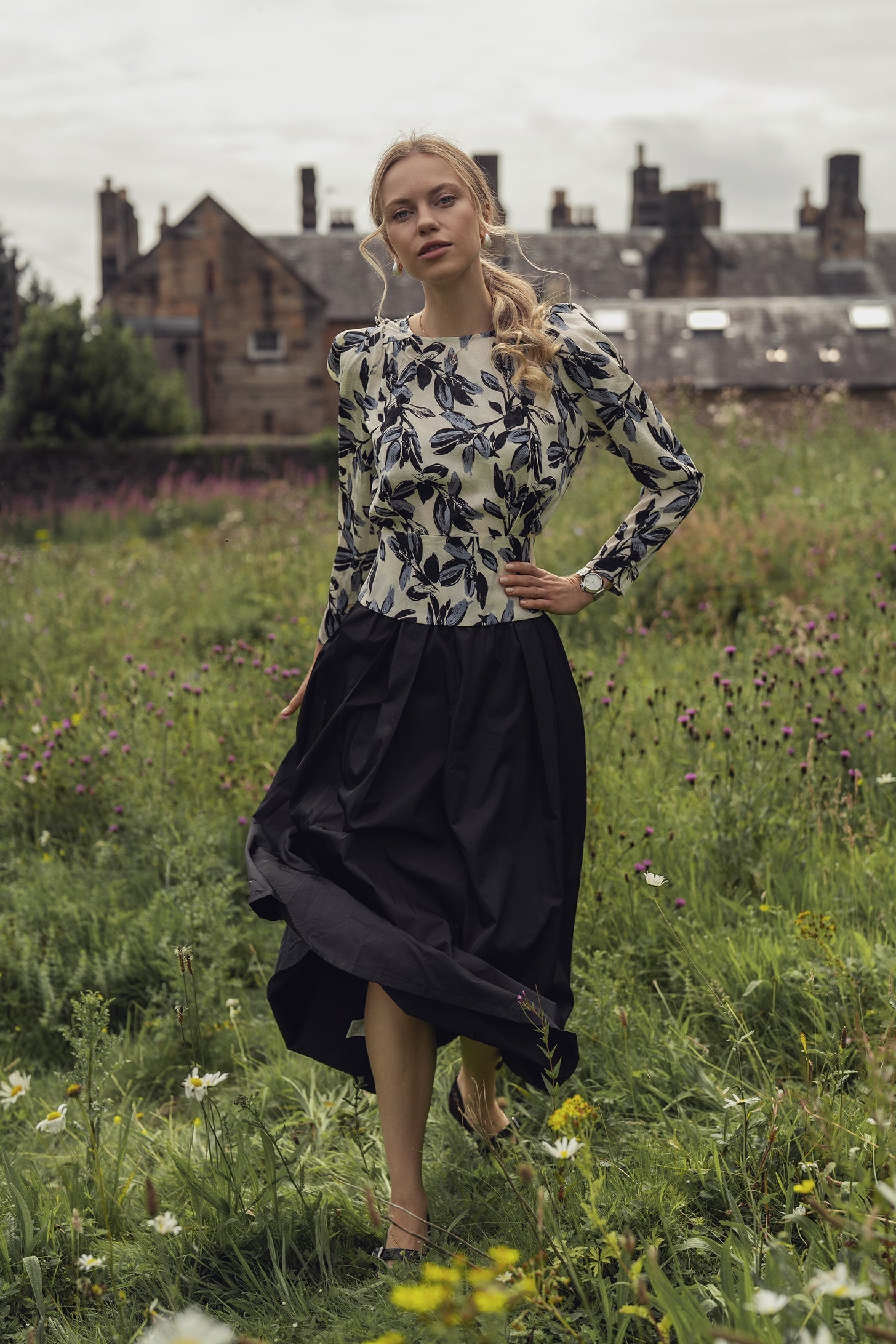 Vintage Blouson Top-Floral