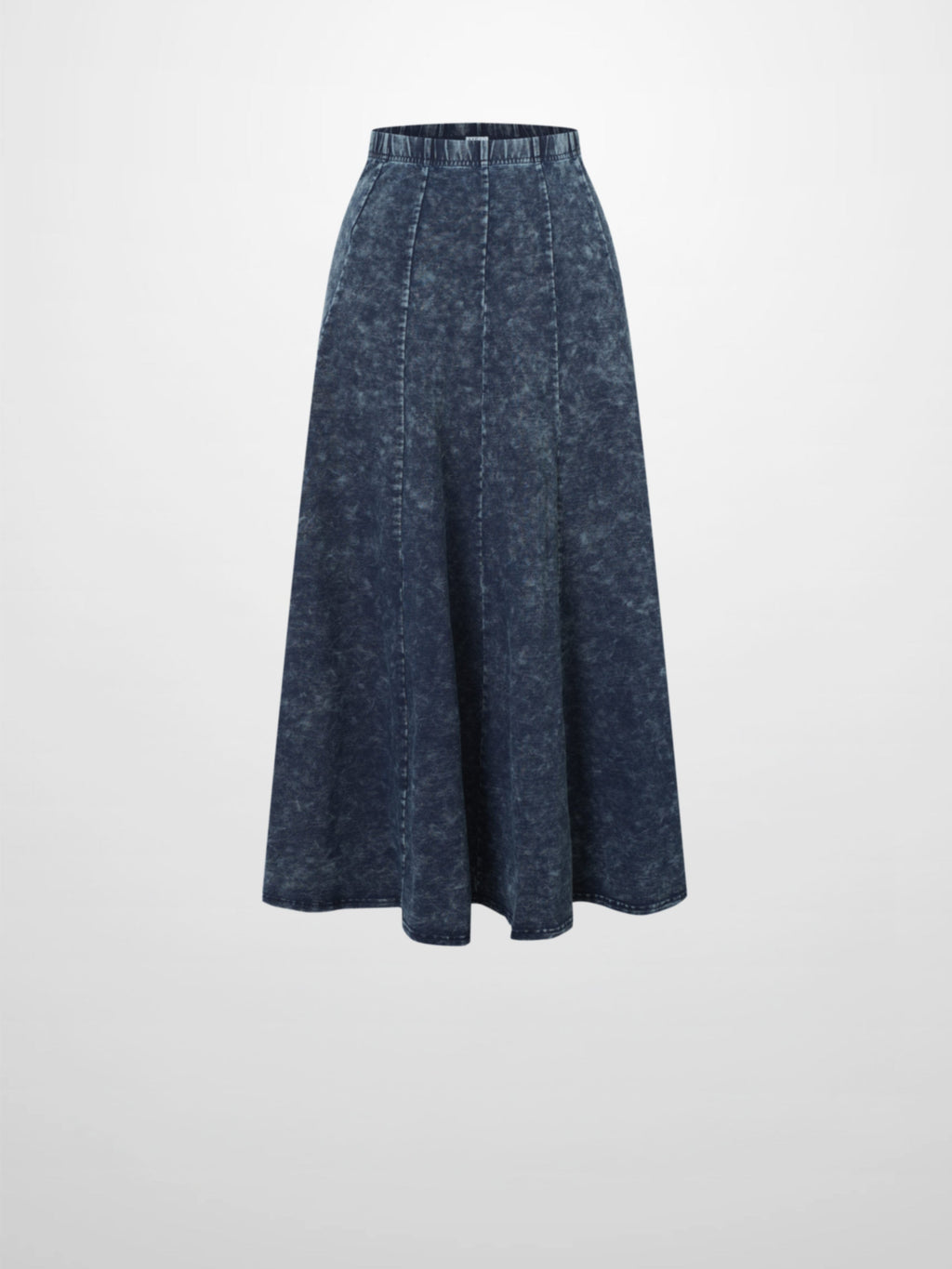 Paneled Flare Skirt 25"-Blue Wash
