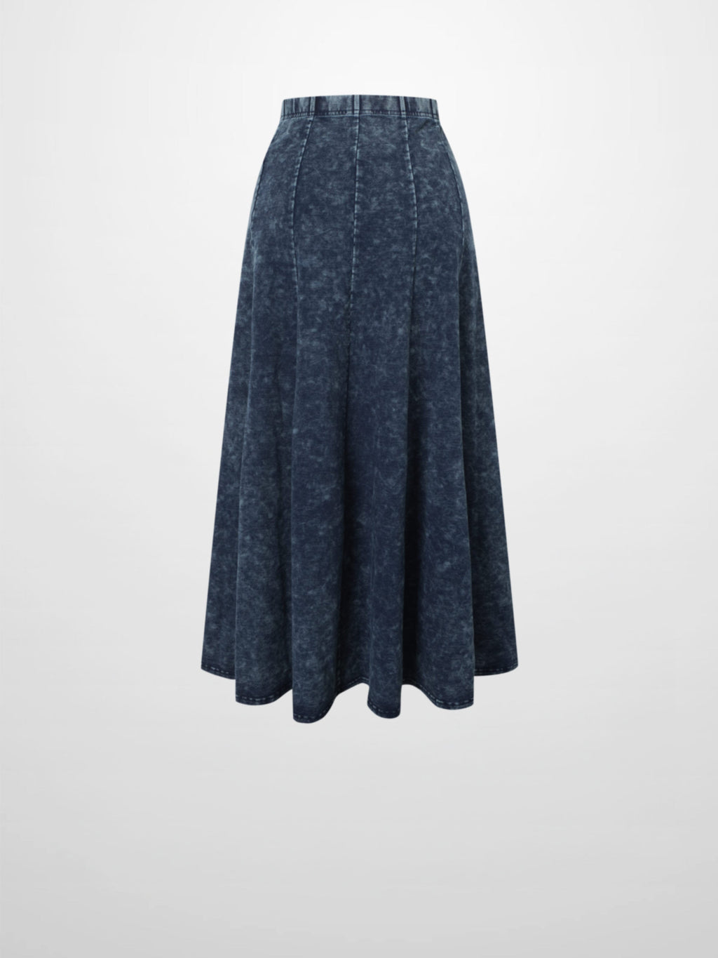 Paneled Flare Skirt 25"-Blue Wash