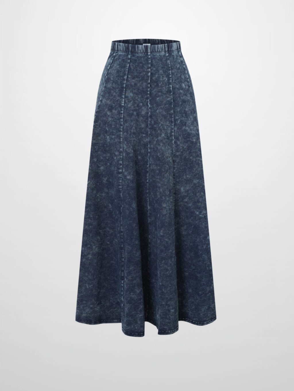Paneled Flare Skirt 35"-Blue Wash