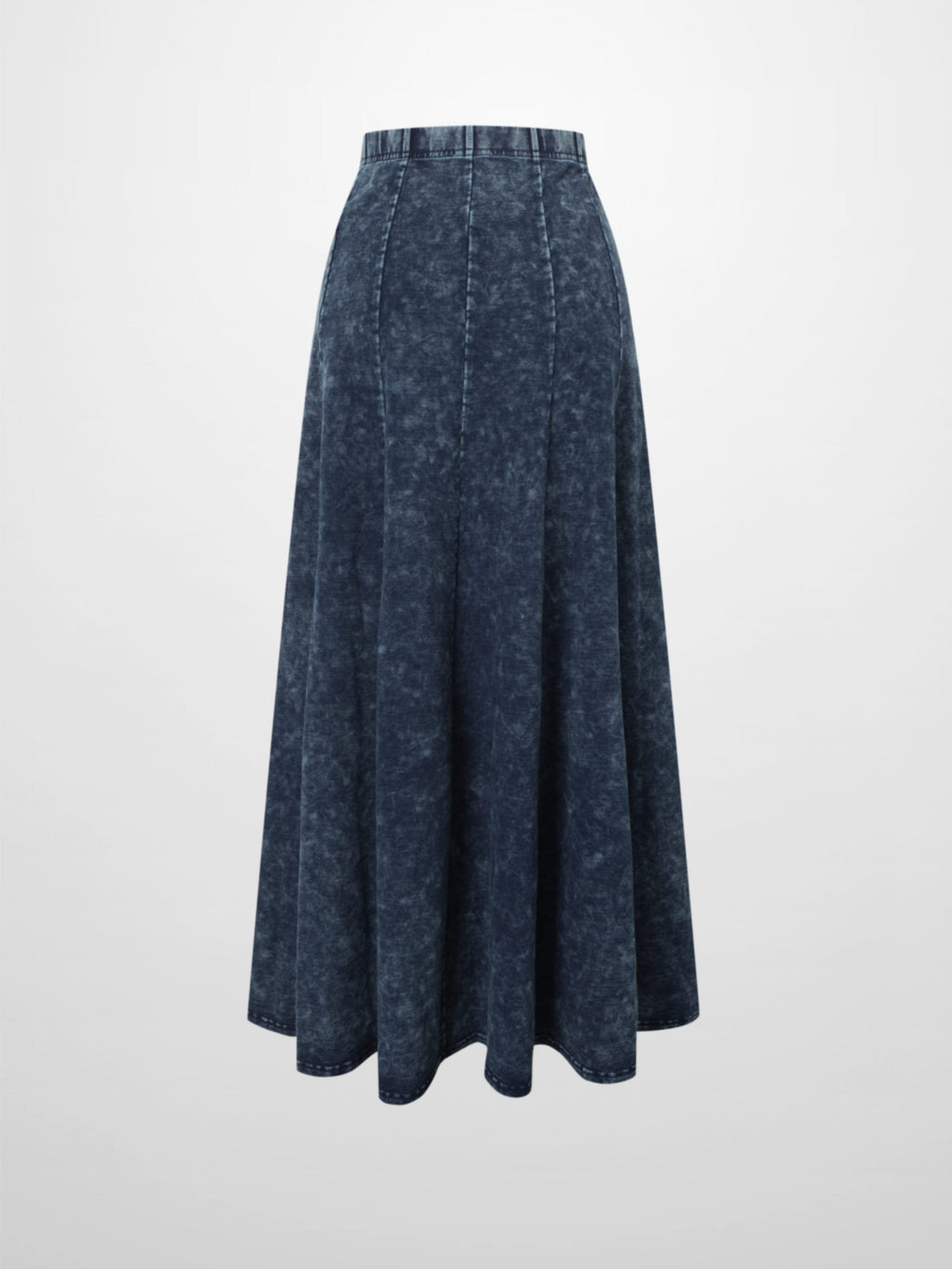 Paneled Flare Skirt 35"-Blue Wash