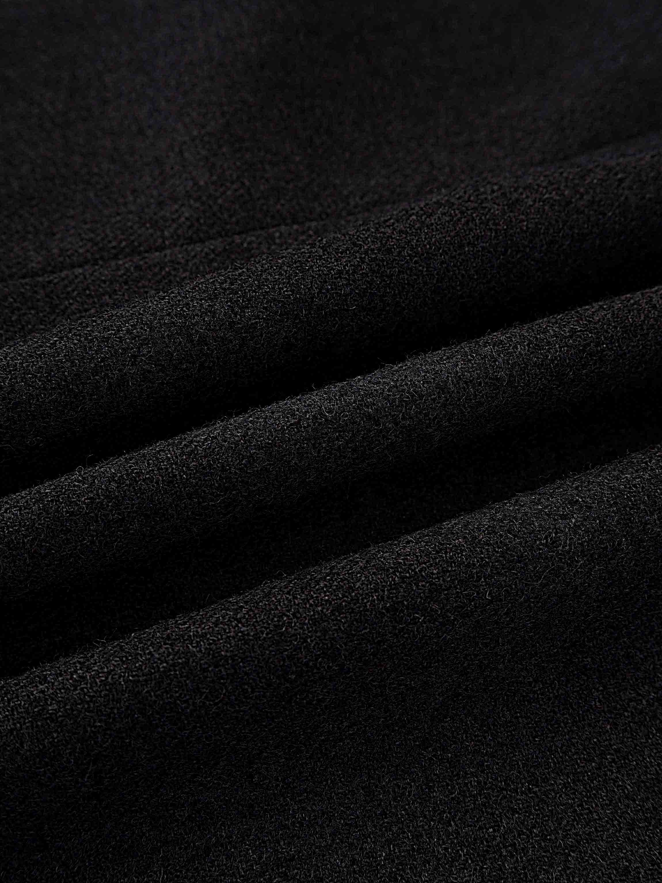 Basic Wool Blend Slip Dress-Black