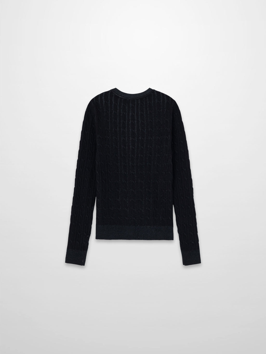 Printed Cable Sweater-Black Flower