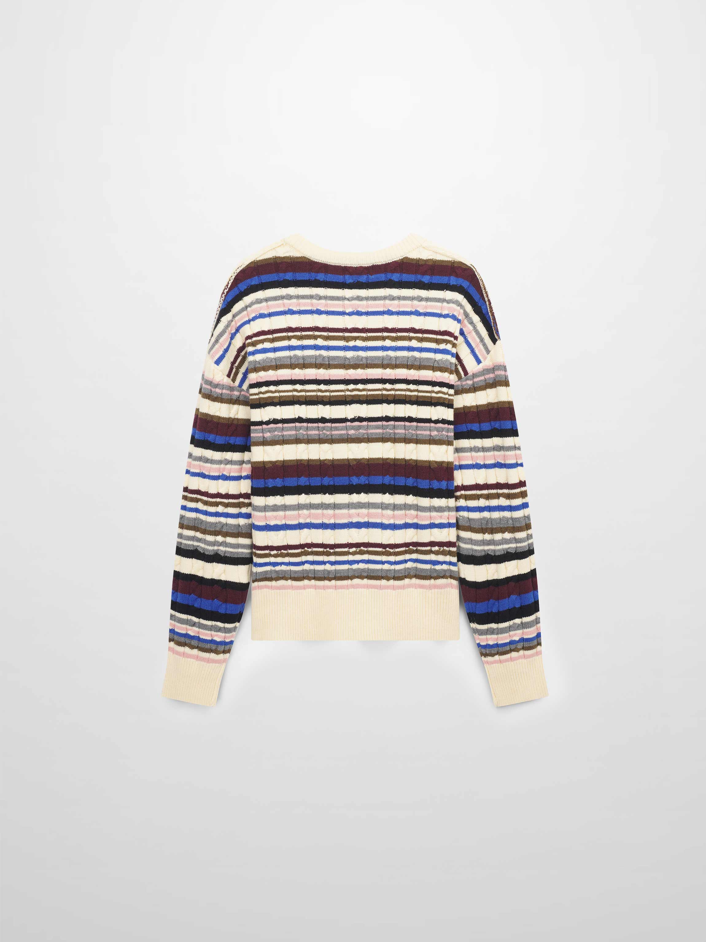 Cable Striped Sweater-Multi