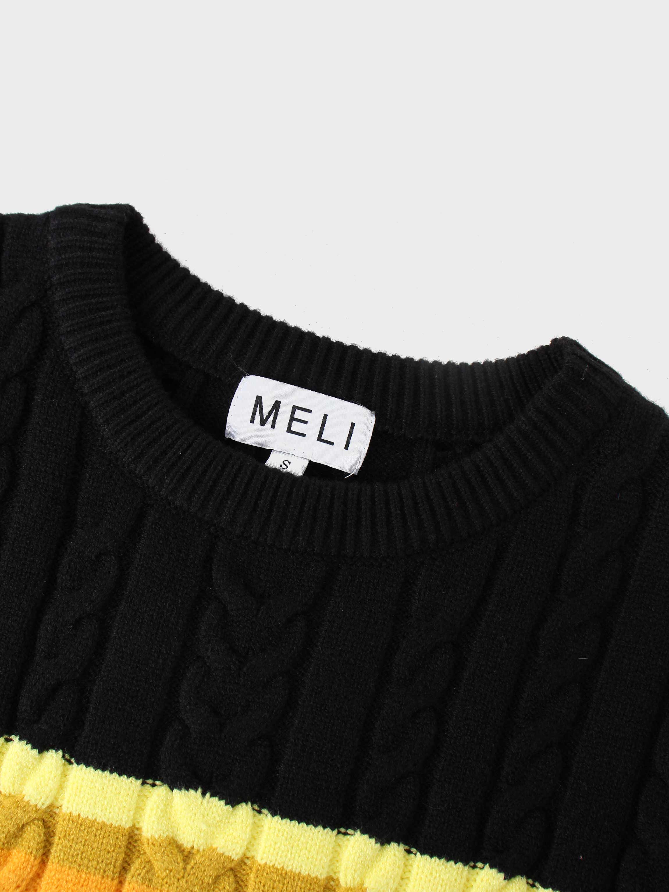 Cable Striped Sweater-Colored Stripe